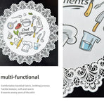 2-Pack Round PVC Lace Coffee-Printed Placemats, Waterproof, Oil-Resistant, Heat-Insulating, Non-Slip Table Mats - Coffee Design