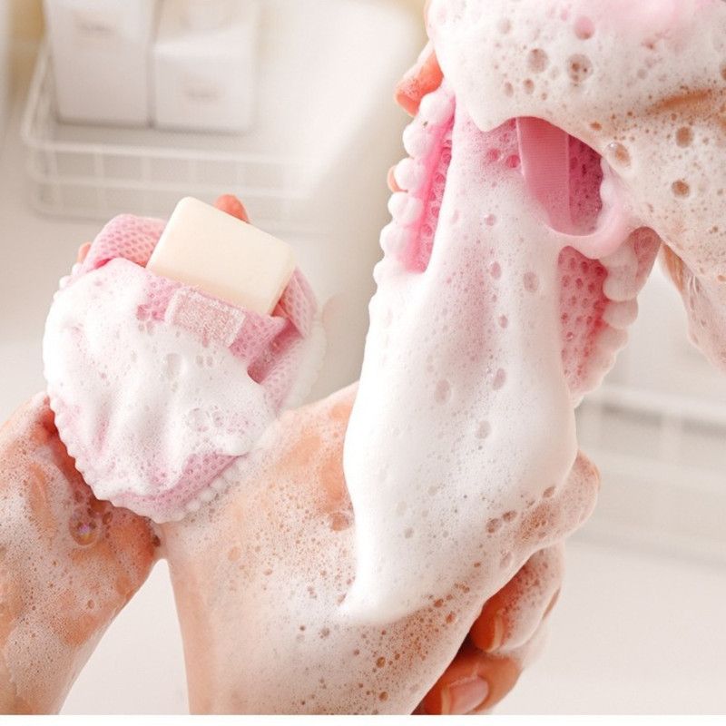 2-Pack Ins Style Cloud & Heart Soap Foaming Bag, Facial Bubble Net Soap Storage Pouch—Pink