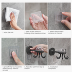 Octopus Rotating No-Drill Hook, Multi-Purpose Strong Adhesive 6-Claw Kitchen Utensil Wall Storage Rack—Beige