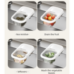 Sink Filter Drain Basket, Kitchen Wet/Dry Separation Food Residue Collector, Multi-function Storage Rack—White