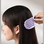Self-Cleaning Foldable Vent Hair Brush, Portable Detachable Volumizing Scalp Massage Comb—Black + Pink
