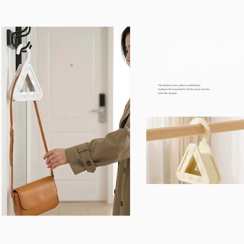 2-Pack Triangular No-Mark Bag Storage Hooks, Multi-Purpose Anti-Crease Hanger for Handbags, Scarves, and Ties—Purple