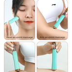 Dual Retractable Back Scratcher, Portable Self-Scratching Tool with Magnetic Massage Roller and Anti-Slip PP Claw - Yellow