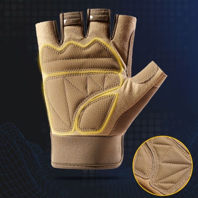 Size XXL - Black - EVA Protective Tactical Gloves, 1 Pair, Anti-Slip Shock-Absorbing Sports Gloves for Cycling and Workouts