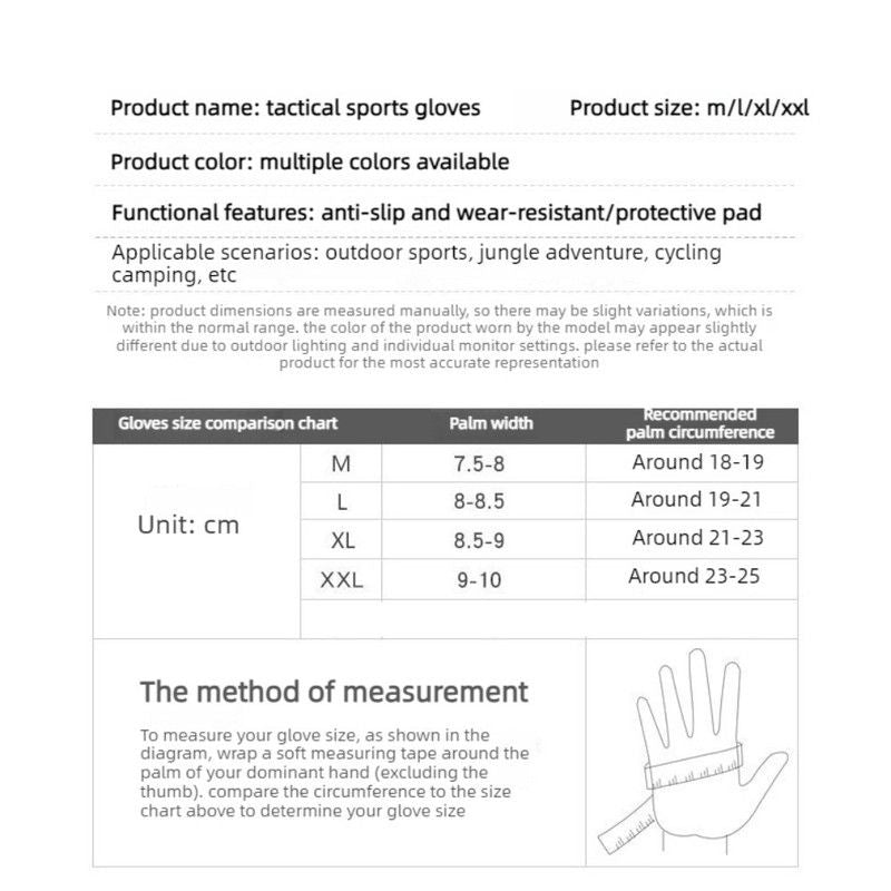 Size XXL - Black - EVA Protective Tactical Gloves, 1 Pair, Anti-Slip Shock-Absorbing Sports Gloves for Cycling and Workouts