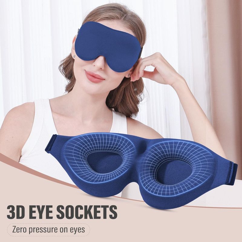 3D Deepened Sleep Eye Mask, Integrated Nose Wing, Full Light-Blocking, Breathable Eye Cover for Naps and Travel—Pink
