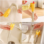 Bendable Silicone Long Oil Funnel, Clip-On Universal Oil Dispenser, Multi-Purpose Kitchen Transfer Funnel—Brown