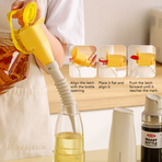 Bendable Silicone Long Oil Funnel, Clip-On Universal Oil Dispenser, Multi-Purpose Kitchen Transfer Funnel—Gray