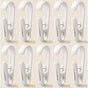 10-Pack Multi-Functional Hook Clips, Stackable Long-Tail Clips for Closets, for Kitchen and Bathroom—White