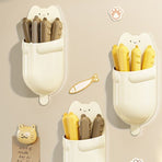 Cat Magnetic Storage Box Food Sealing Clips, Date Mark Snack Bag Sealer Clips—Brown