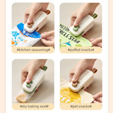 Magnetic Mini Rechargeable Sealer, 2-in-1 Portable Plastic Food Bag Sealing & Cutting Machine—White - Rear View