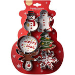 Stainless Steel Christmas Cookie Cutter 6-Piece Set, Holiday DIY Baking Molds for Cookies & Fondant—Snowman