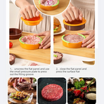 Detachable Hamburger Patty Press Mold, Homemade Beef Burger Maker DIY Kitchen Tool—White