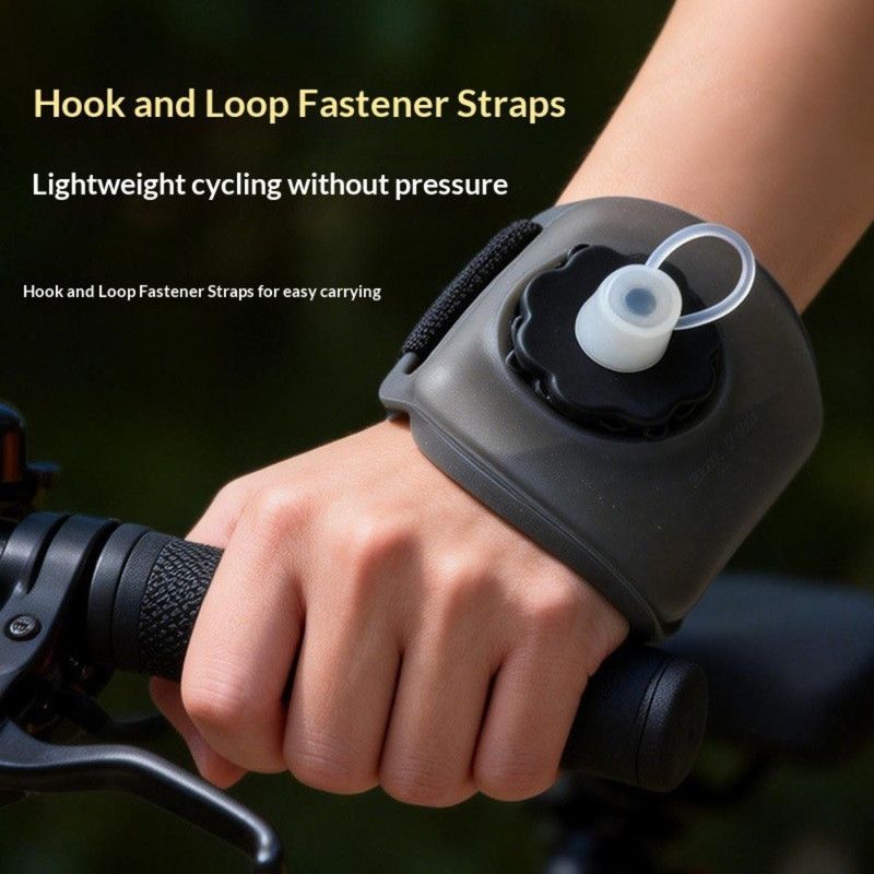 Silicone Wrist-Worn Sports Water Bottle, 200ml Portable Soft Water Cup for Cycling, Running, and Hiking—Pink