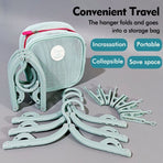 Portable Foldable Travel Clothes Hanger Set, Clothes Rack With Storage Bag For Business Trips and Home Use—Blue