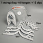 Portable Foldable Travel Clothes Hanger Set, Includes Clips, Clothes Rack with Storage Bag for Business Trips and Home Use - Gray