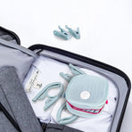 Portable Foldable Travel Clothes Hanger Set, Includes Clips, Clothes Rack with Storage Bag for Business Trips and Home Use - Gray