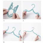 Portable Foldable Travel Clothes Hanger Set, Includes Clips, Clothes Rack with Storage Bag for Business Trips and Home Use - Pink