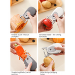 3-in-1 Retractable Portable Peeler,Magnetic-Multi-functional Fruit and Vegetable Peeling Tool —Gray