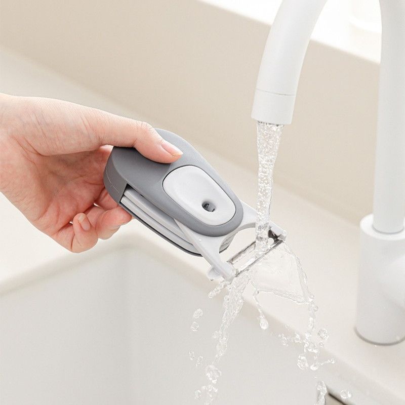 3-in-1 Retractable Portable Peeler,Magnetic-Multi-functional Fruit and Vegetable Peeling Tool —White