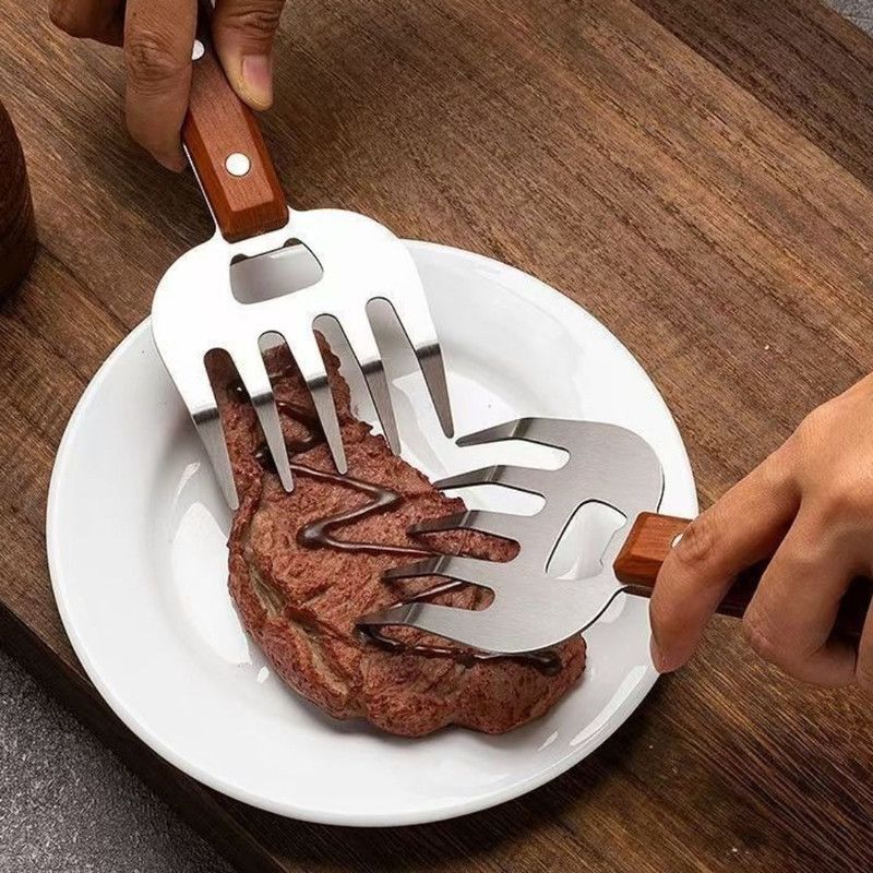 Stainless Steel Hand Guard, Multi-functional Kitchen Food Holder With Bottle Opener For Cutting & BBQ