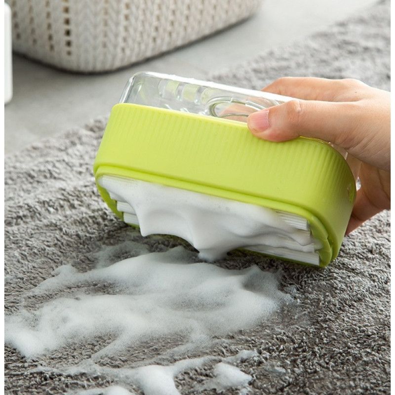 Multi-Function Soap Foaming Box with Roller, No-Rub Drain, Soap Storage Case, and Integrated Laundry Brush—Blue