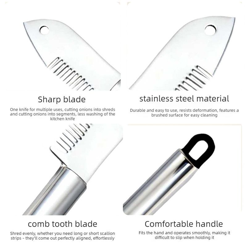 Stainless Steel Multi Scallion Slicer, Kitchen Scallion Shredding Cutter Vegetable Cutting Tool