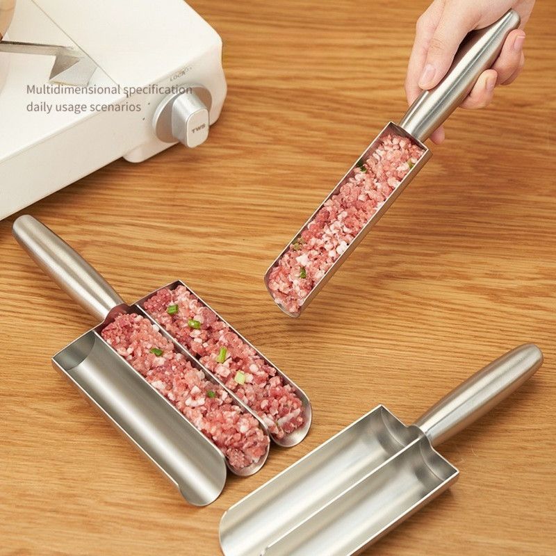 304 Stainless Steel Meatball Maker, Multi-size Paste Rice Ball Mold with Scoop for the Kitchen—Four Tubes