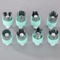 Hand Press Fruit and Vegetable Cookie Cutter 8-Piece Set, Food Shape Molds—Cyan