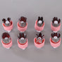 Hand Press Fruit and Vegetable Cookie Cutter 8-Piece Set, Food Shape Molds—Pink