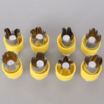 Hand Press Fruit and Vegetable Cookie Cutter 8-Piece Set, Food Shape Molds—Yellow