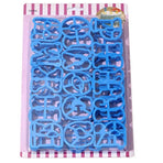 26 Pcs Large Vintage Alphabet Cookie Cutter Set, Plastic Fondant Cake Chocolate Baking Press Molds