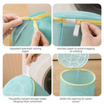Cylindrical Sandwich Mesh Bra Laundry Bag, Anti-Deformation Underwear Washing Bag — Black