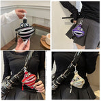Creative Multi-zip Monster Coin Purse, Earphone and Key Storage Pouch with Detachable Hook - White