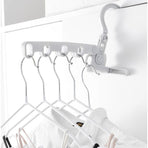 Portable Folding 5-hole Travel Clothes Hanger, Multi-purpose Clip-on Laundry Rack For Hotel Indoor Trip