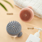 Shampoo & Bath Brush 2-Piece Set, Silicone Scalp Massager Shower Brush, Multi-Purpose for Humans and Pets—Pink