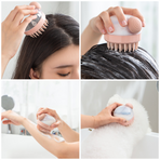 Shampoo & Bath Brush 2-Piece Set, Silicone Scalp Massager Shower Brush, Multi-Purpose for Humans and Pets—Pink