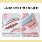 Hand Crank Centrifugal Retainer Cleaning & Storage 2-in-1 Case, Denture and Aligner Cleaner Box with Built-in Mirror—Pink