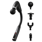 U-Shaped Extended Handle Fascia Gun, 9-Speed Variable Electric Deep Tissue Massager for Back, and Body Relief—Black