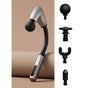 U-Shaped Extended Handle Fascia Gun, 9-Speed Variable Electric Deep Tissue Massager for Back, and Body Relief—Silver