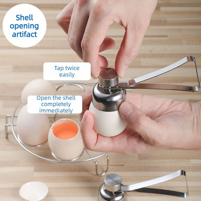 Food Grade Stainless Steel Egg Cutter, Manual Egg Shell Opener For Raw Egg Glutinous Rice Egg, Separator Tool