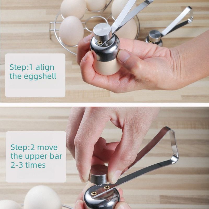 Food Grade Stainless Steel Egg Cutter, Manual Egg Shell Opener For Raw Egg Glutinous Rice Egg, Separator Tool