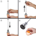 304 Stainless Steel Long-Handled Egg Opener, Kitchen Egg Separator Tool, A Method for Cracking Eggs and Hard-Boiled Eggs