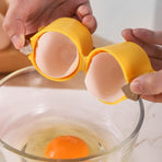 Press-Type Egg Shell Opener, PP Stainless Steel Egg Separator, Quick Egg Cracker Baking Kitchen Gadget—Pink