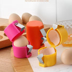 Press-Type Egg Shell Opener, PP Stainless Steel Egg Separator, Quick Egg Cracker Baking Kitchen Gadget—Yellow