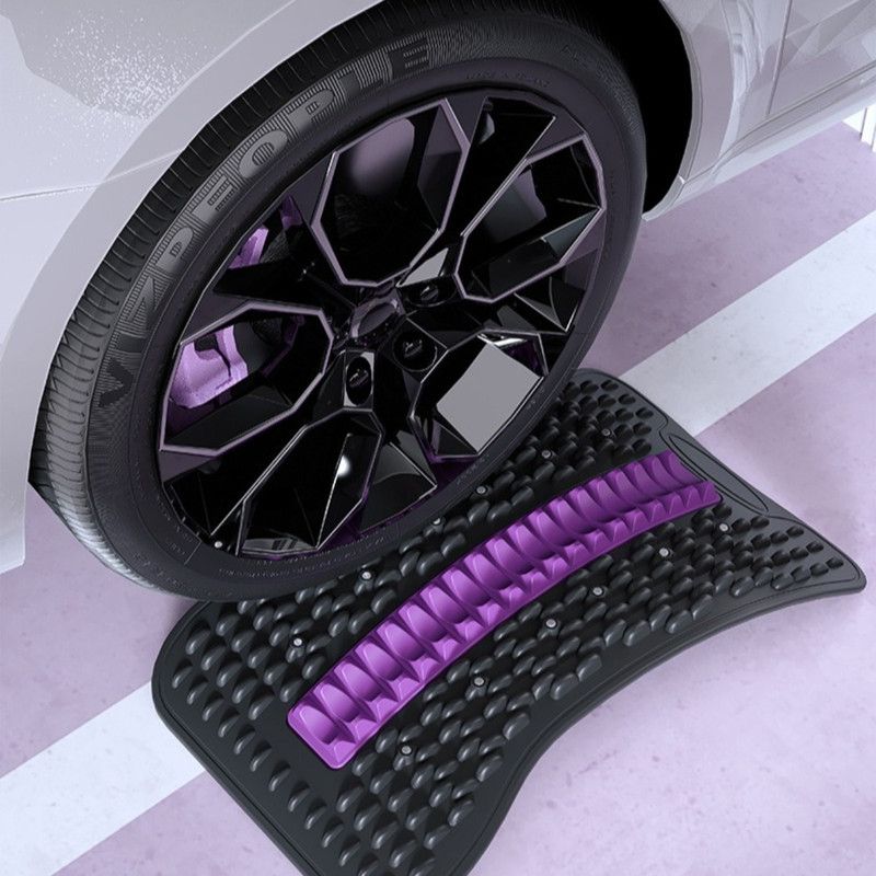 Adjustable Lumbar Relief Stretcher, Magnetic Back Traction Device, Home Massage Equipment—Dark Purple