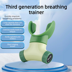 Adjustable Resistance Breathing Trainer, Portable Lung Capacity Exerciser, Respiratory Training Device for Home Use—Beige