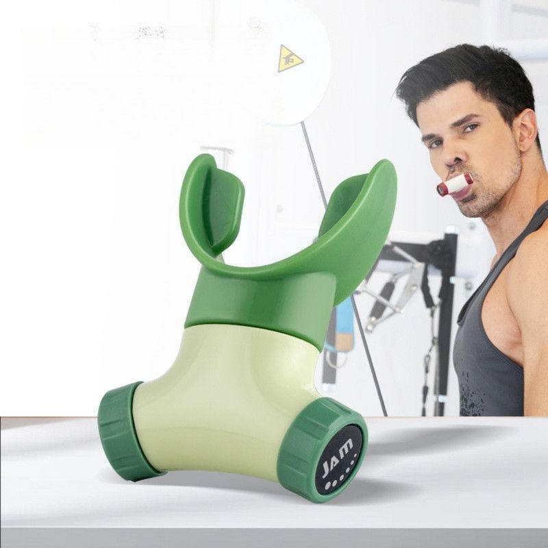 Adjustable Resistance Breathing Trainer, Portable Lung Capacity Exerciser, Respiratory Training Device for Home Use—Beige