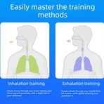 Adjustable Resistance Breathing Trainer, Portable Lung Capacity Exerciser, Respiratory Training Device for Home Use—Beige