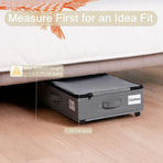 2-Pack -L- Under-Bed Storage Bins with Wheels, Foldable Flat Fabric Storage Containers for Clothes and Miscellaneous Items - Gray